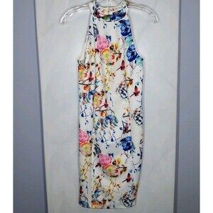 Venus Sleeveless Bodycon Dress Sz M Floral Modern Chic Garden Party Slinky